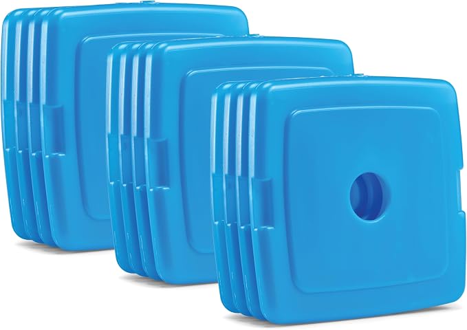 Cool Coolers by Fit + Fresh, 4 Pack Slim Ice Packs, Space Saving Reusable Ice Packs for Lunch Boxes or Coolers