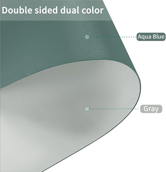 Leather Table Cover,1.8mm Thick,36x60 Inch Table Protector,Table Protector for Dining Room Table,Dining Table Cover,Table Cover Protector,Table Pad,(Aqua Blue+Gray,36x60)