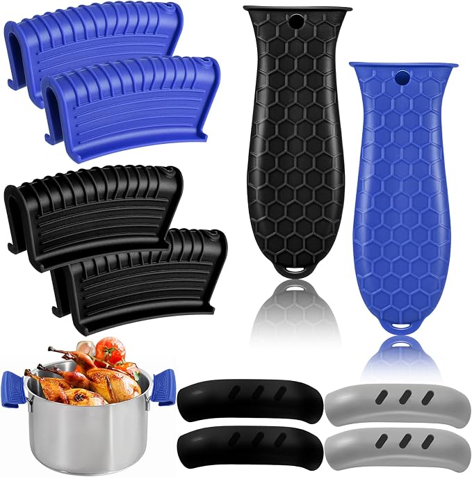 10Pcs Cast Iron Handle Cover, Silicone Pot Holders | Non-Slip Heat Resistant Cast Iron Skillet Covers Potholder for Frying Pans and Griddles Kitchen Supplies under 400℉