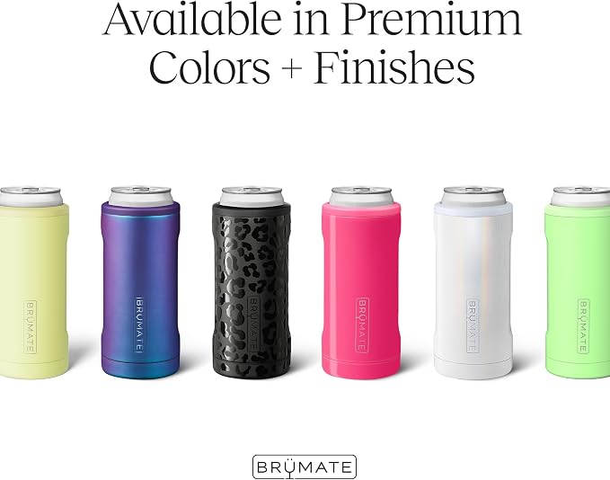 BrüMate Hopsulator Slim Can Cooler Insulated for 12oz Slim Cans | Skinny Can Insulated Stainless Steel Drink Holder for Hard Seltzer, Beer, Soda, and Energy Drinks (Glitter Mermaid)