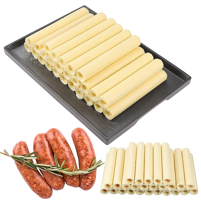 HAIKISS Edible Drying Sausage Casing, HALAL Collagen Sausage Casings for Most Delicious Sausage, Homemade Sausages Ham for Sausage Stuffer,15m/49ft, Diameter 20mm,1 Roll