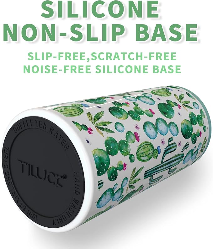 TILUCK Skinny Can Cooler, Stainless Steel Insulated Slim Cans, 12 oz | Beer & Hard Seltzer, Doucle-Walled Stainless Steel Insulated Slim Cans, Slim 12 oz(Cactus)