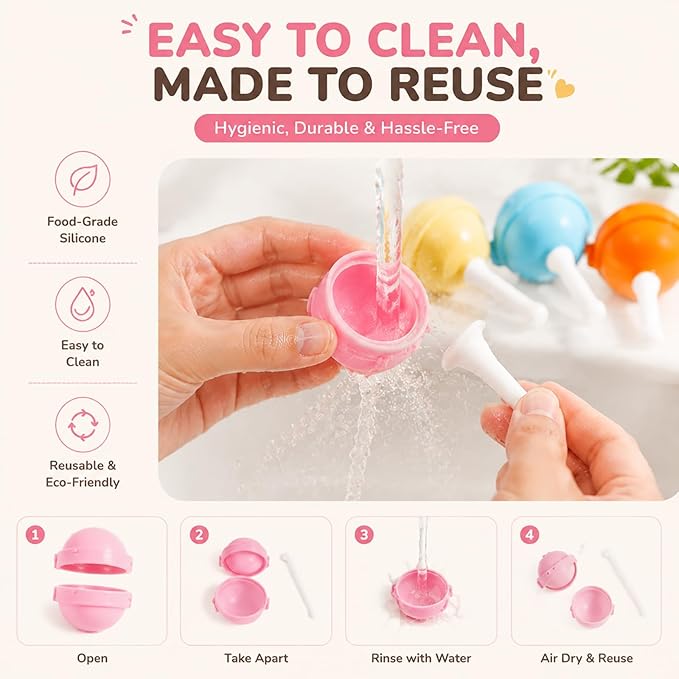 STEPHANIE Lollipop Popsicle Molds,12 Pack Silicone Popsicle Molds,Reusable Lollipop Ice Cream Molds for Homemade Frozen Treats,Juice,Yogurt,Smoothies and Fruit Desserts.