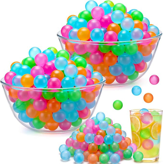 320 Pcs 10lb Reusable Ice Cubes for Drinks Plastic Ice Cube Refreezable Without Diluting Frozen to Keep Drink Cool Longer for Coffee Cocktails Whiskey Wine Bar Party Camping (Ball,Colorful)