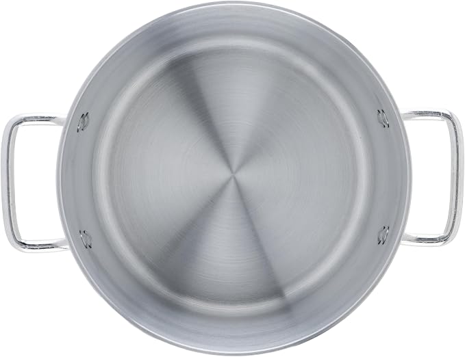 Winco 10 qt Aluminum Heavy-Duty Stock Pot | Thick walls, Riveted handles, Wide base, Great for Stocks, Soups, Pasta and Batch Cooking