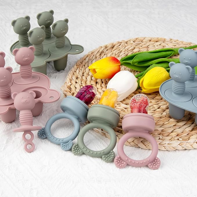 Popsicle Mold Set Pieces Homemade Silicone Popsicle Maker Easy Release Ice Cream Molds Reusable (sage)
