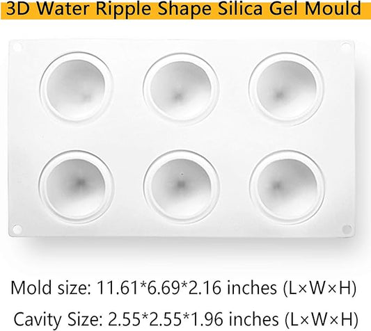 OCPO KITCHEN Silicone Molds for Baking Mousse Cake, French Dessert Mold for Pastry Chocolate, Cupcake, Ice Cream Mould, Cake Decoration Mold, 3D Water Drop Shape (6-Cavity)