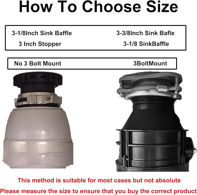 3 3/8" Garbage Disposal Sink Baffle QCB-AM Splash Guard for Insinkerator, Garbage Disposal Quiet Cover Splash Guard Replacement for InSinkErator Evolution Series(Black)