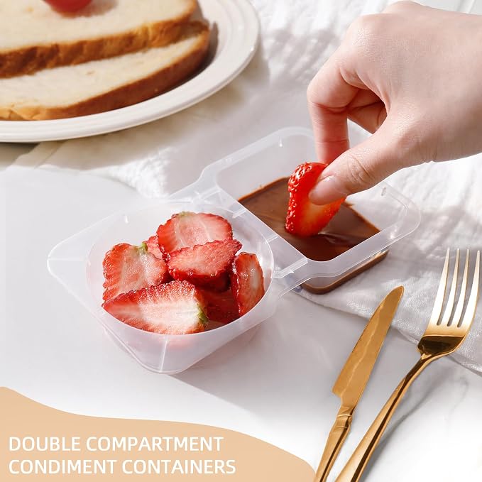 Reusable Snack Containers with Lids: Snack Pack Containers 20Pcs - Snackle Box Container Portion Control - Meal Prep Containers - Double Compartment Snack Containers for Travel - Camping Essentials