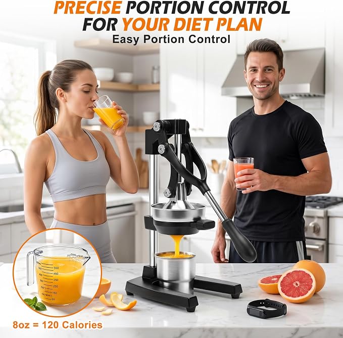 Manual Citrus Juicer Press, Lemon Squeezer with Complete Accessory Kit | Cast iron material, Heavy duty juicer, For Lemon, Lime & Citrus Fruits, Easy to Clean, High juice yield, Durable