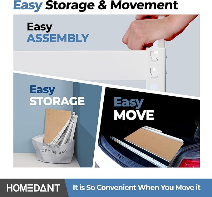 HOMEDANT 5 Tier Laminated White Boltless Metal Shelving Unit Adjustable Garage Storage Utility Rack Heavy Duty Shelves Organization Multipurpose Shelf Warehouse Pantry 28" W x 12.3" D x 59.5" H 4Pack