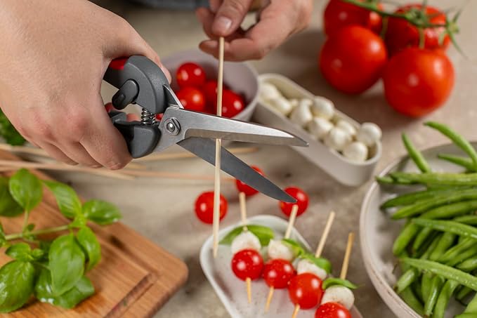 Kuhn Rikon Pro Kitchen Shears | Micro-Serrated Blades, Quick Release Spring, Self-Sharpening Blade