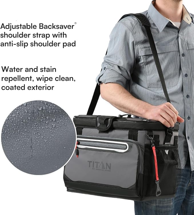Titan by Arctic Zone Deep Freeze Cooler - Zipperless Hardbody Cooler - Deep Freeze Insulation, HardBody Liner, and SmartShelf