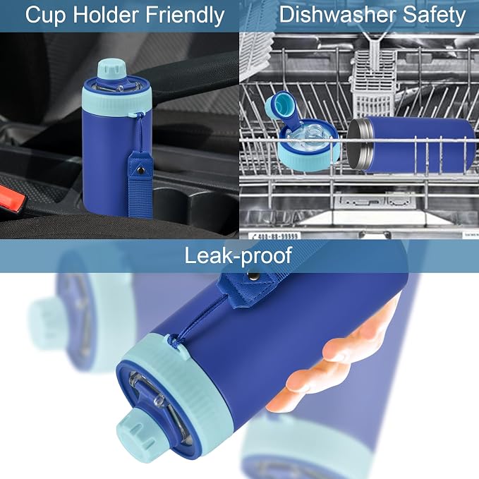MAISON HUIS 4 In 1 Beer Can Cooler Bottle Holder with Drinking Spout Lid for 12oz Regular, Slim Skinny Cans Bottles,Sealed Insulated Double Wall Vacuum Stainless Steel Can Keeps Your Drinks Cold