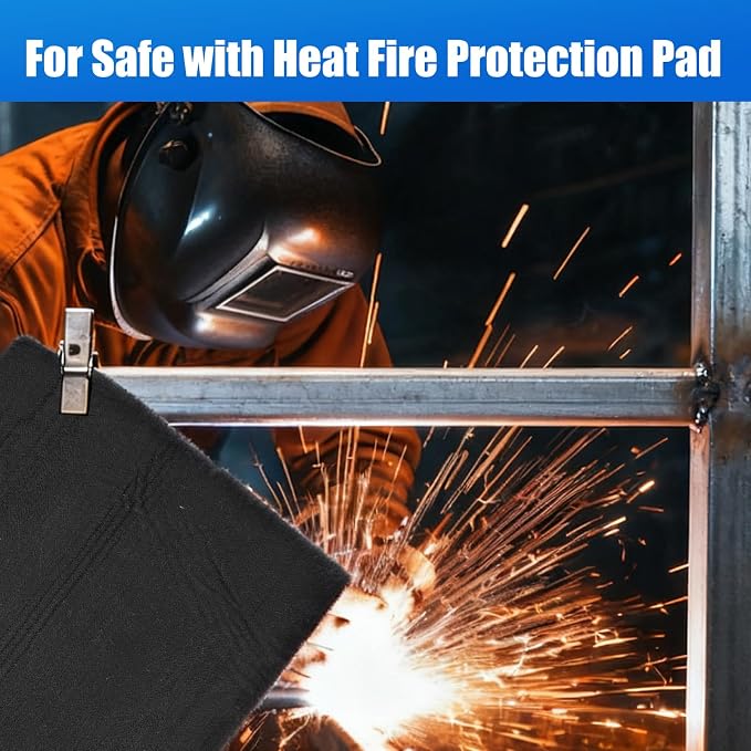 WISSCOOL 2Pack 10MM Thick 20x20 Inch Fireproof Welding Blanket, Double Side Heat Pad Fire Resistant Carbon Felt Cloth Flame Retardant Fabric Protector Pad for Soldering Firepit Smoker