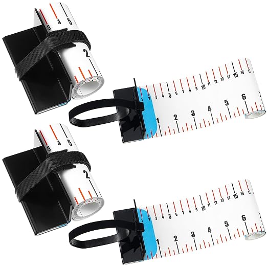 VioraWhite 2 Pcs 47 Inch Fishing Ruler Fishing Measuring Tape with Bump Board Waterproof Portable Roll up Fish Measuring Board Device Tool for Crappie Tuna Shark Swordfish