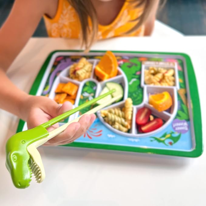 Genuine Fred MUNCHTIME Chopsticks, T-Rex Dinosaur - Picky Eater Solutions - Beginner Kids Reusable Chopsticks - Animated, Interactive Design - Fun Gift & Stocking Stuffer for Kids