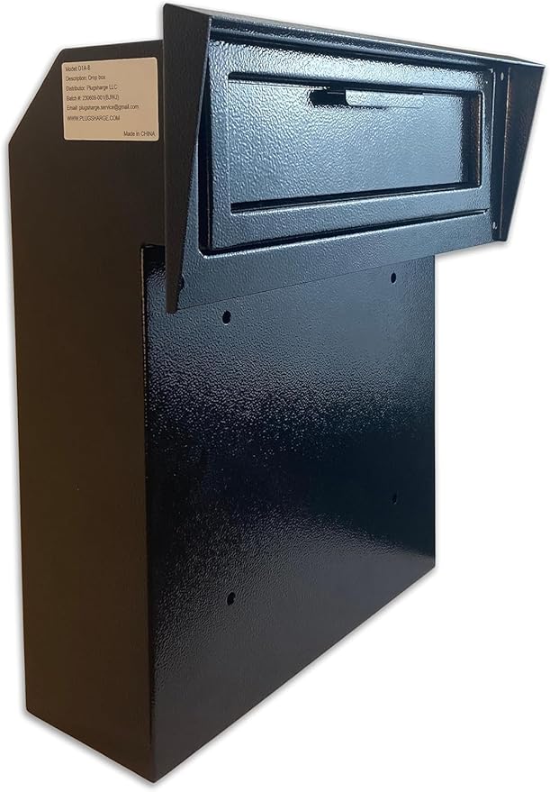 Through-the-Door Mailbox with Rear Access Door & Rain Cover | Galvanized Steel Mail Drop Box for Letters, Documents & Key Collection, Secure Outdoor Mail Storage