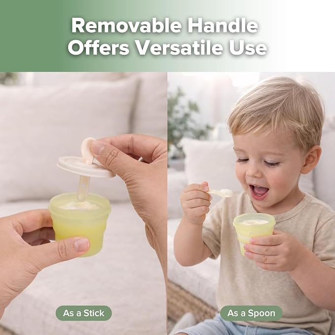 haakaa Silicone Popsicle Molds for Kids, Collapsible Ice Pop Molds with Drip-Free Lids, BPA-Free Freezer Pop Cups, Dishwasher Safe, 6 Pack