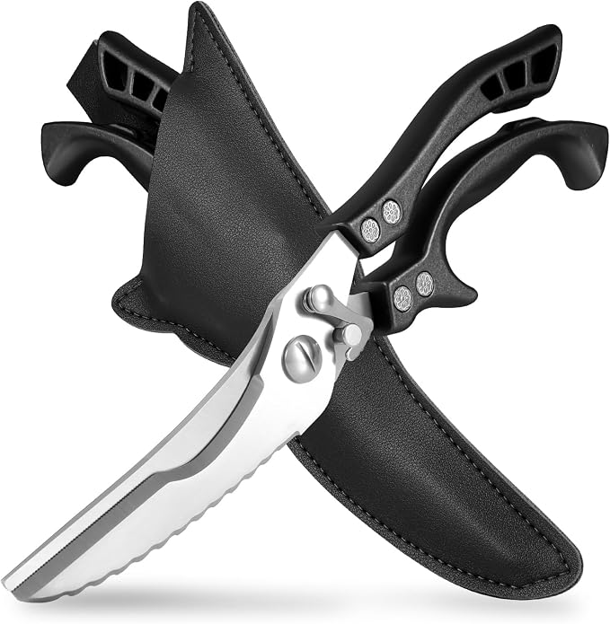 ANDONG Heavy Duty Kitchen Scissors, Professional Poultry Shears, Cooking Utensils, Black
