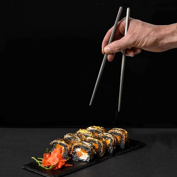 FULL WINDSOR - MAGSTICK - Magnetic Titanium Chopsticks, Reusable Metal Utensils for Travel, Camping, Cooking, Hiking, Dining, Lightweight Portable Set w/ Case for Daily Use Essential Accessories