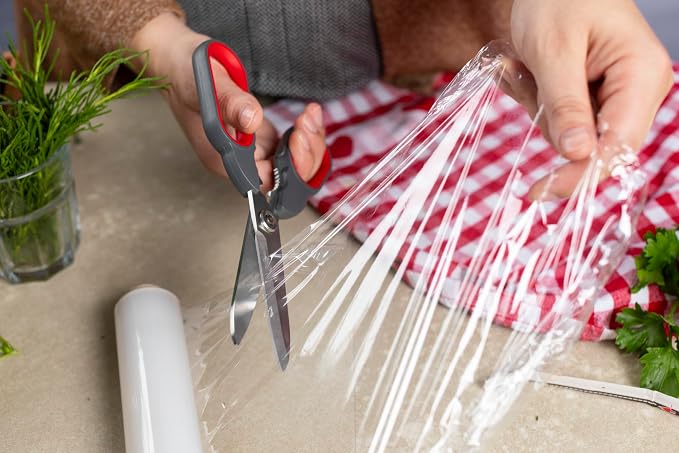 Kuhn Rikon Kitchen Shears Universal | Herb Stripper, Twist-Off Lid Opener, Micro-Serrated Blades, Self-Sharpening Blade