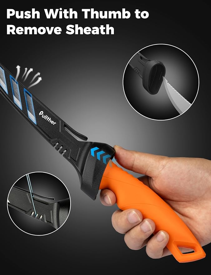 9 In Fillet Knife for fish,Stainless Steel Fishing Knife | Fishing Gear with Protective Sheath