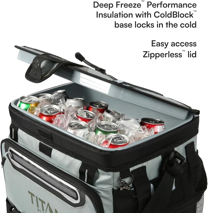 Titan by Arctic Zone Deep Freeze Cooler - Zipperless Hardbody Cooler - Deep Freeze Insulation, HardBody Liner, and SmartShelf