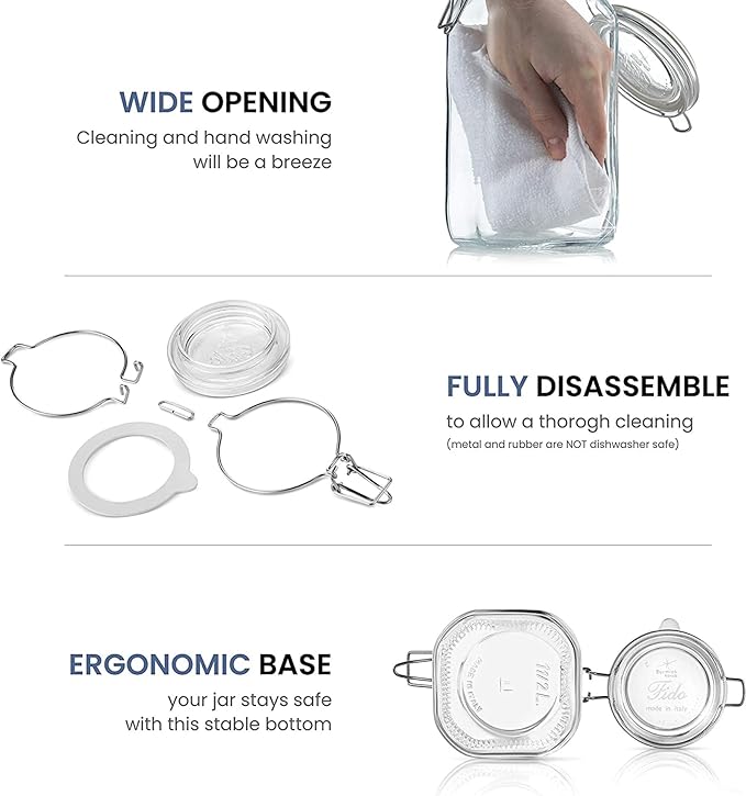 BORMIOLI ROCCO Square Fido Jar 0.75 Liter, 1 EA