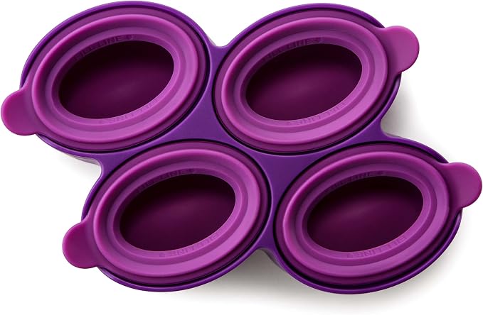 ZOKU Round Pop Molds - 4 Silicone Popsicle Molds with Reusable Sticks and Drip Guards, Easy-Release, BPA-Free
