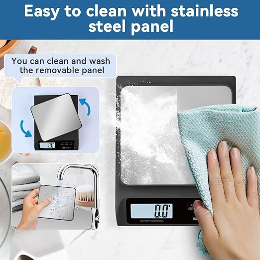 CYBERGIANT 13lb/0.1g Precision Digital Food Scale - Food Scale & Kitchen Scale for Meal Prep and Kitchen Baking - Espresso Coffee Scale, Gram Scale, Stainless Steel Platform & LCD Display - Black
