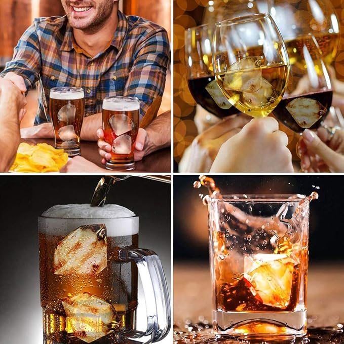 Crystal Clear Ice Cube Maker,Clear Diamond Ice Cube Mold-Makes 2 Large Diamond ice cubes for Whiskey,Cocktails & Drinks, Creative Gift for Friends and Family