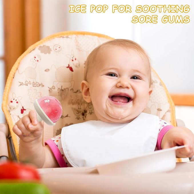 Socub Silicone Popsicle Molds- Baby's First Ice Pop Molds with Sticks- BPA-Free Breastmilk Popsicle Molds for Teething Infants 4Month+ | Easy Release | 4-Cavity | DIY Pop Molds(Dusty Blue)