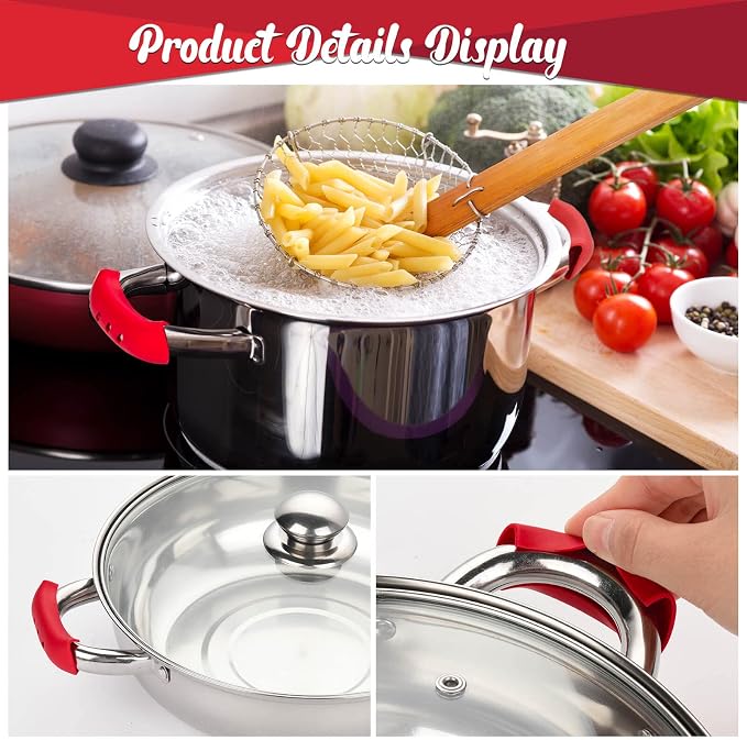 5pcs Cast Iron Handle Cover, Silicone Hot Handle Holder | Heat Resistant Cast Iron Skillet Covers Potholder for Frying Pans and Griddles Kitchen Supplies under 400℉