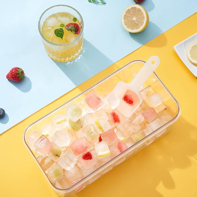 1.0" Ice Cube Trays for Freezer, PHINOX Ice Tray, 2-Tier(32Cubes/Tier)Green