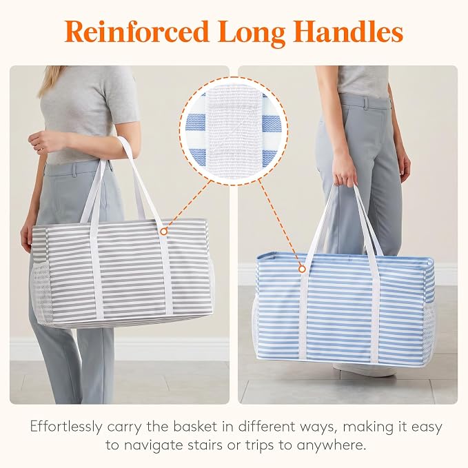 Lifewit Extra Large Tote Bag, Reusable Grocery Bags with Metal Wire Frame and Handles