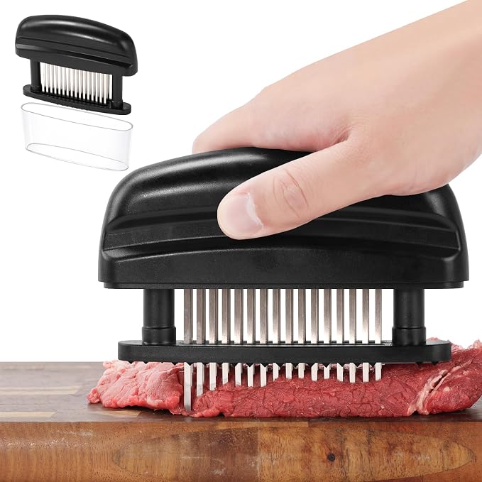 Badelite Meat Tenderizer with 48 Stainless Steel Ultra Sharp Needles | Heavy Duty Cooking Machine, For Tenderizing Beef, Turkey, Chicken, Steak, Veal, Pork, Fish