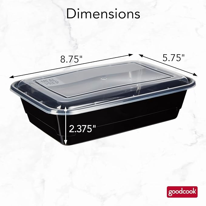 GoodCook Meal Prep Containers, Single Compartment 10-Pack | BPA-Free Reusable Food Storage, Microwave & Freezer Safe, Stackable Meal Prep Containers for Lunches and Snacks