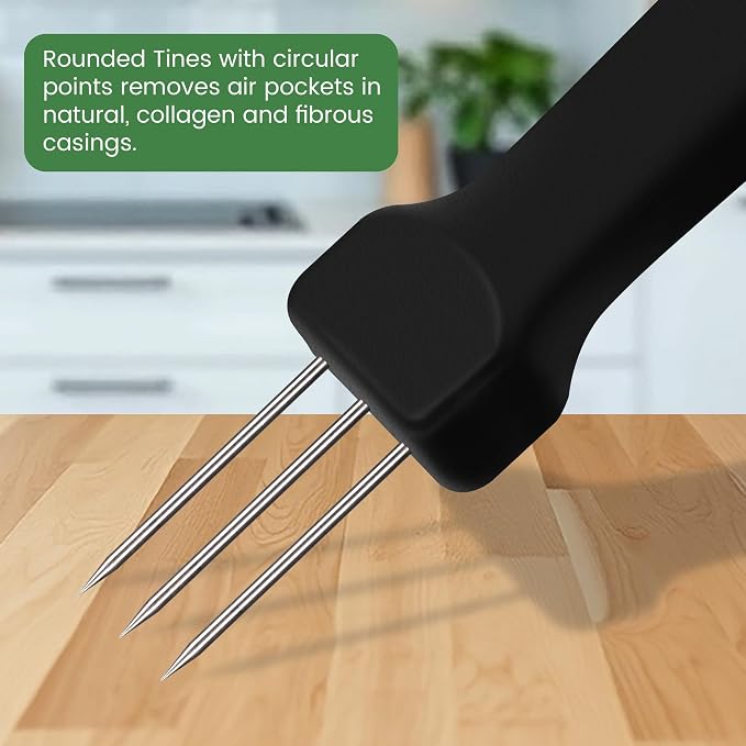 3-Prong Sausage Pricker, Stainless Steel, 5.5" | Air Release Tool for Casings