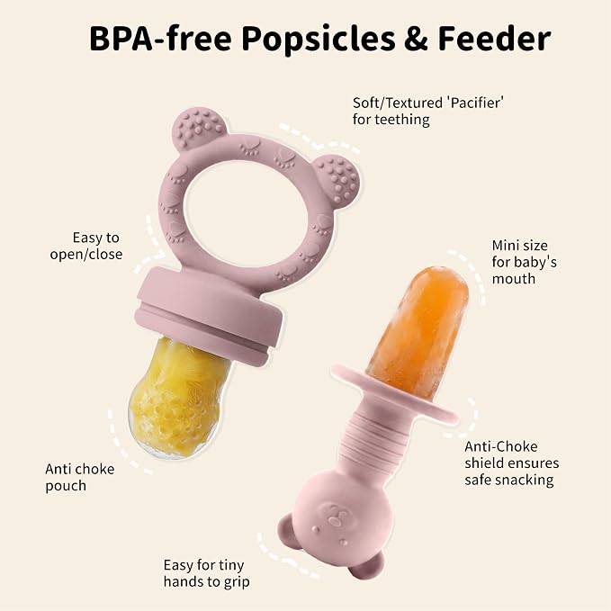 Popsicle Mold Set Pieces Homemade Silicone Popsicle Maker Easy Release Ice Cream Molds Reusable (powder rose)