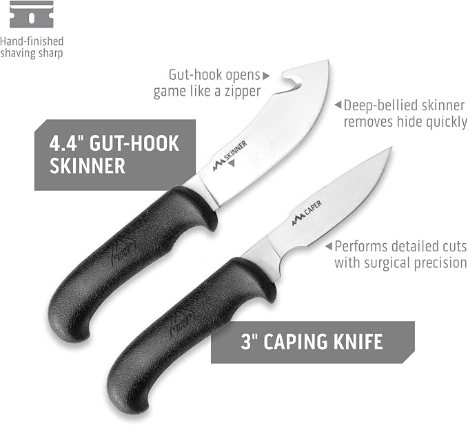 Outdoor Edge Game Processor, PR-1, Complete 12-Piece Hunting Knife Kit for Processing Big Game, Full Tang 420J2 Stainless Razor Sharp Blades, TPR Non-Slip Handles, Sturdy Hide-Side Storage Case