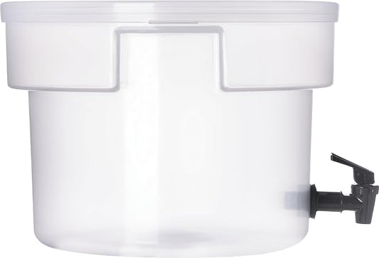 Carlisle FoodService Products Round Beverage Dispenser Drink Dispenser with Spigot for Catering, Plastic, 3 Gallons, Clear