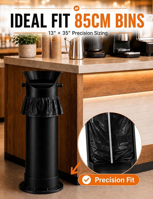 Espresso Knock Box Garbage Bag, 15kg Heavy Duty Thick Bin Liners for Commercial Floor Standing Espresso Dump Bin, 13 x 35 Inch Tall Slim Coffee Grounds Disposal Bags, 75 Count