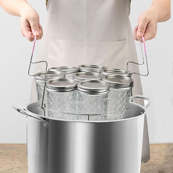 Canning Supplies Starter Kit with Stainless Steel Canning Rack and Accessories Tools, Includes Canning Jar lifter Tongs, Funnels,Lid lifter for Canning Pot, Water Bath& Pressure Canner