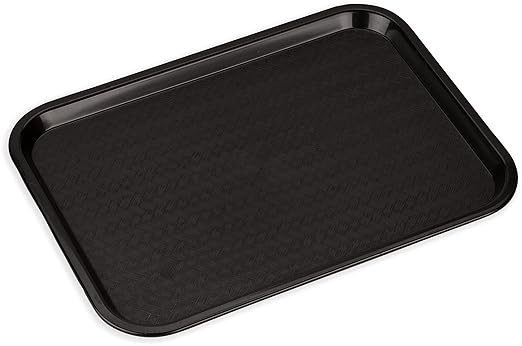 Carlisle FoodService Products CFS CT121603 Cafe Standard Plastic Cafeteria/Fast Food Tray, NSF Certified, BPA Free, 16" Length x 12" Width, Black (Pack of 24)