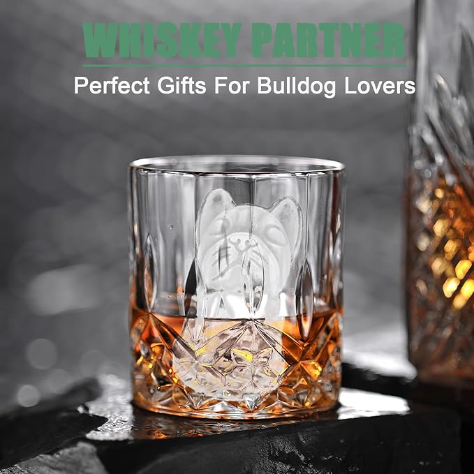 French Bulldog Gifts 3D Ice Cube Mold, Admaison Ice Cube Tray with Funnel for Cocktails, Bourbon,Brandy, Whiskey Gifts for Men, Silicone Fun Bulldog Shapes Black (French Bulldog)
