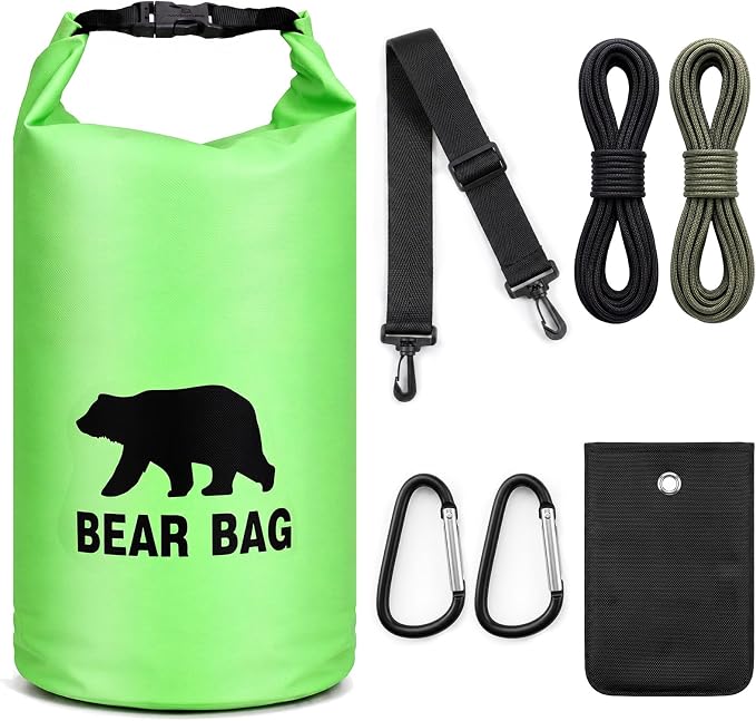 Foilswirl 1 Set Bear Food Bag for Camping Ultralight Food Hanging System Includes Waterproof Bear Bag, Nylon Ropes, Hooks for Camping Backpacking