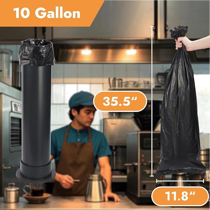 CURTA 30-Pack Large Garbage Bags for Espresso Standing Knock Box, Heavy Duty Liners, Tear Resistant, Cafe Accessories