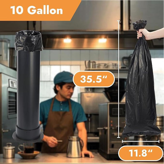 CURTA 30-Pack Large Garbage Bags for Espresso Standing Knock Box, Heavy Duty Liners, Tear Resistant, Cafe Accessories