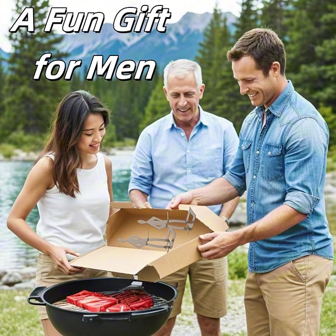 2 PCS Funny BBQ Stand Man Hot Dog Holder-Reusable Stainless Steel Hotdog and Sausage Stand-Portable Hot Dog Roaster-BBQ Grill Accessories-Ideal for Novelty Party and Camping Gifts